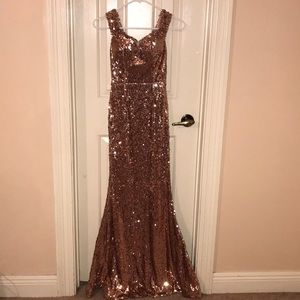 rose gold sequin dress